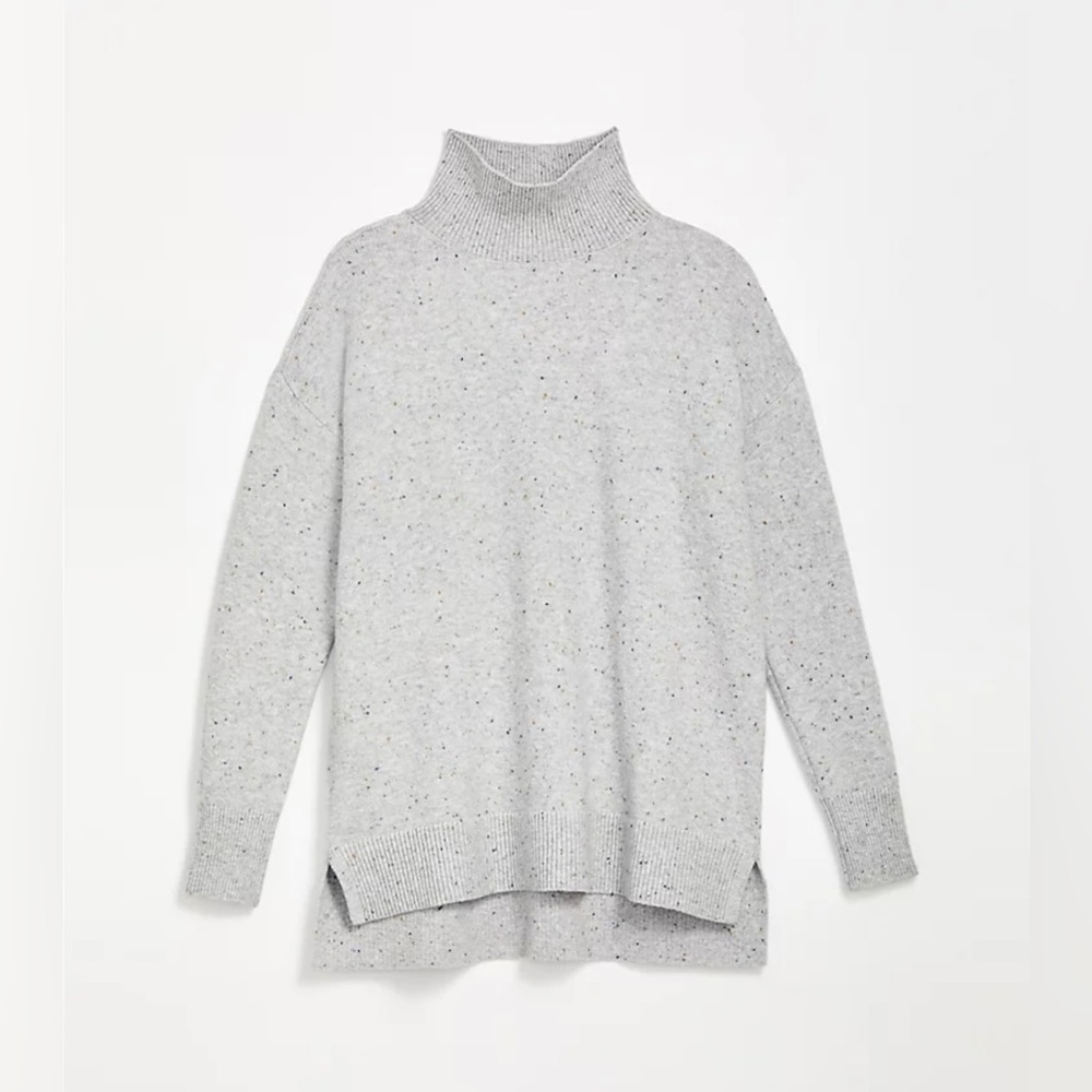 Loft Flecked Turtleneck Tunic Sweater - Picture 3 of 9